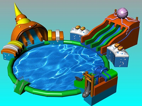 Inflatable Water Slide with Pool in Beston