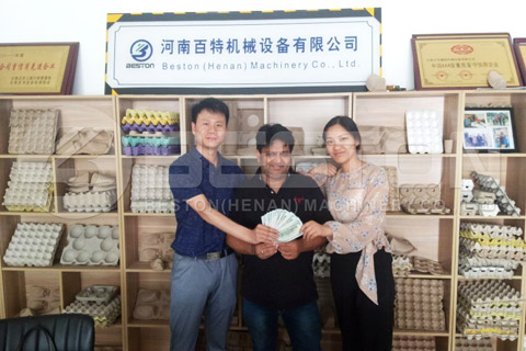 India Customer Visited Egg Tray Forming Machine
